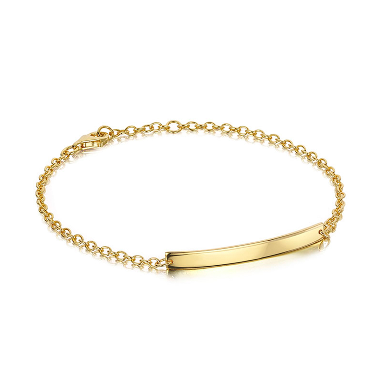 Curved Name ID Bracelet - Gold | Engravers Guild