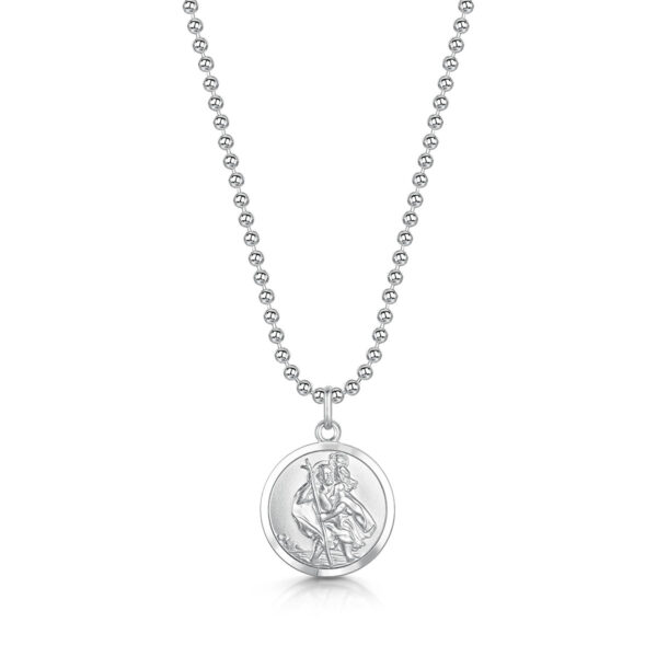 silver st christopher coin pendant