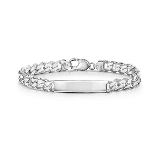 silver ID bracelet mens