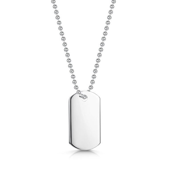 Single silver mens dog tag