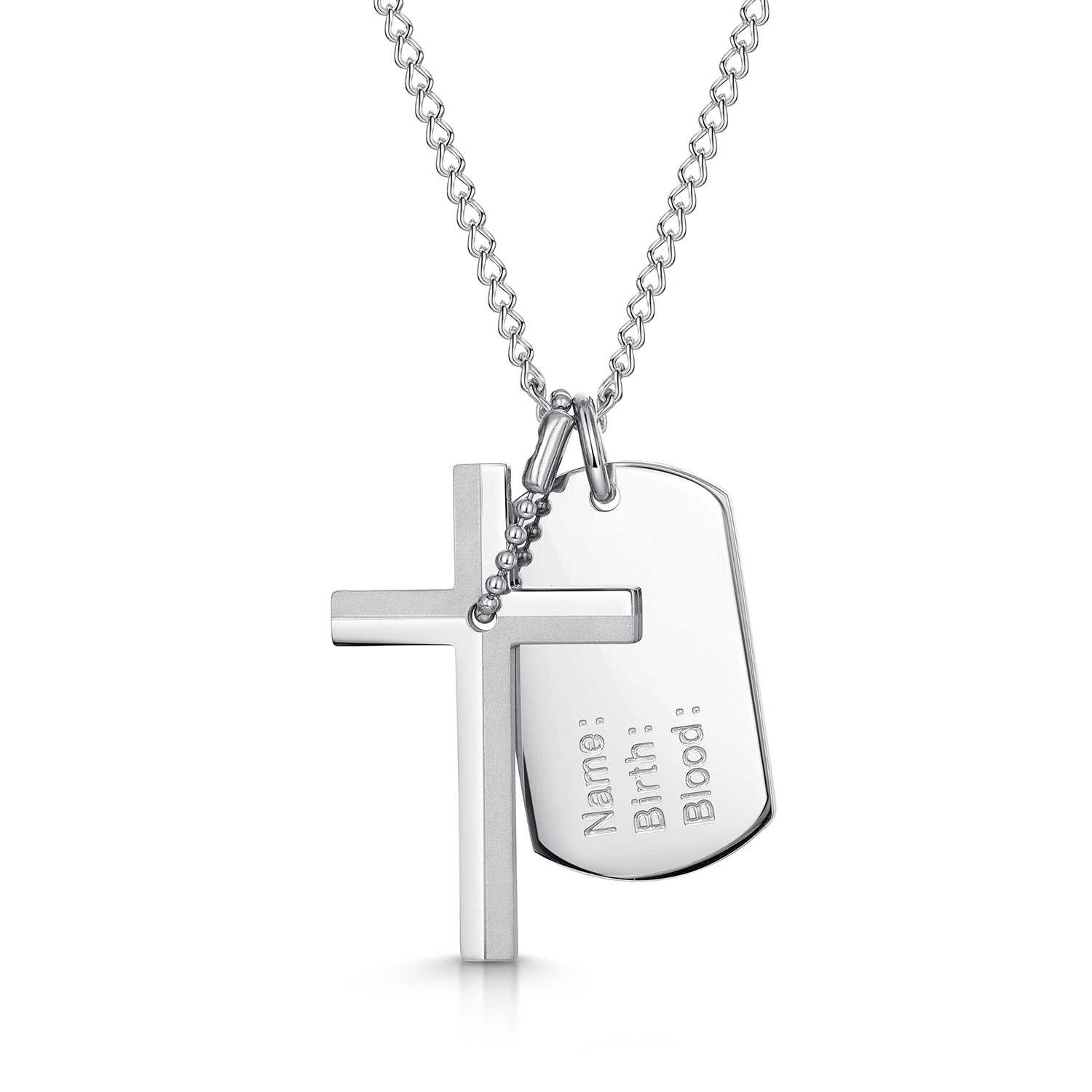 Cross and Dog Tag Necklace | Engravers Guild