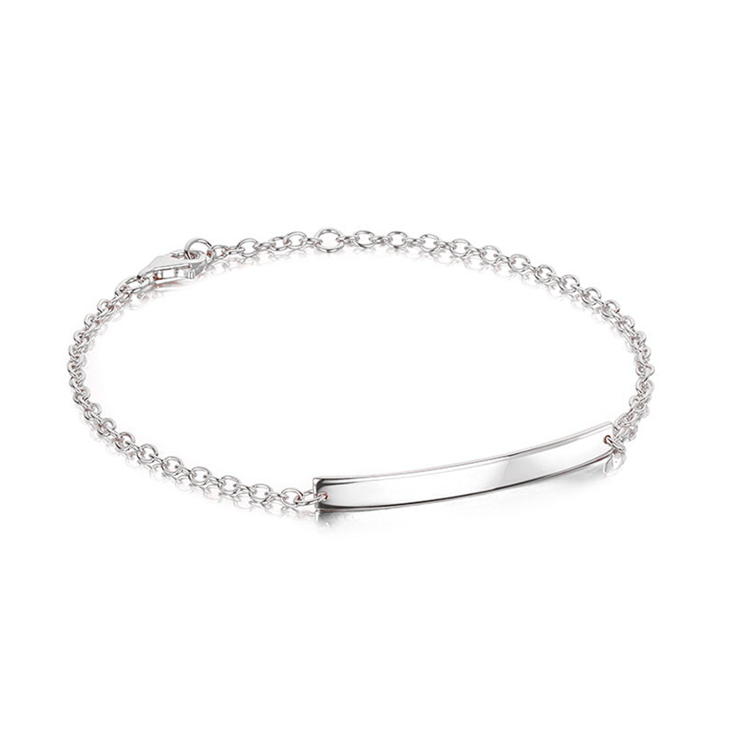 Curved Name ID Bracelet - Silver | Engravers Guild