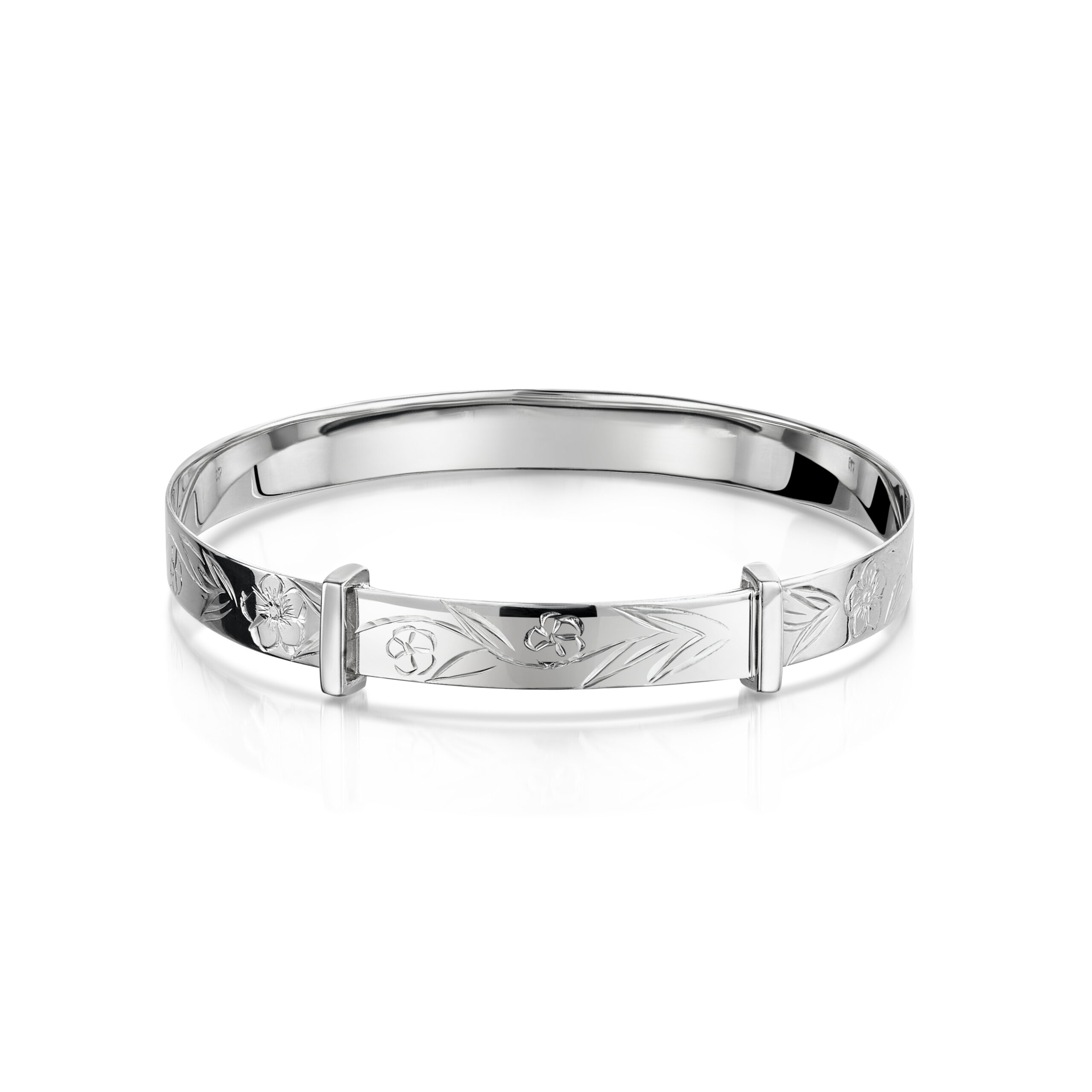 thumbnail image 2 of 925 Sterling Silver Solid Baby Children's Expandable ID Bangle – Personalisable 2 of 6