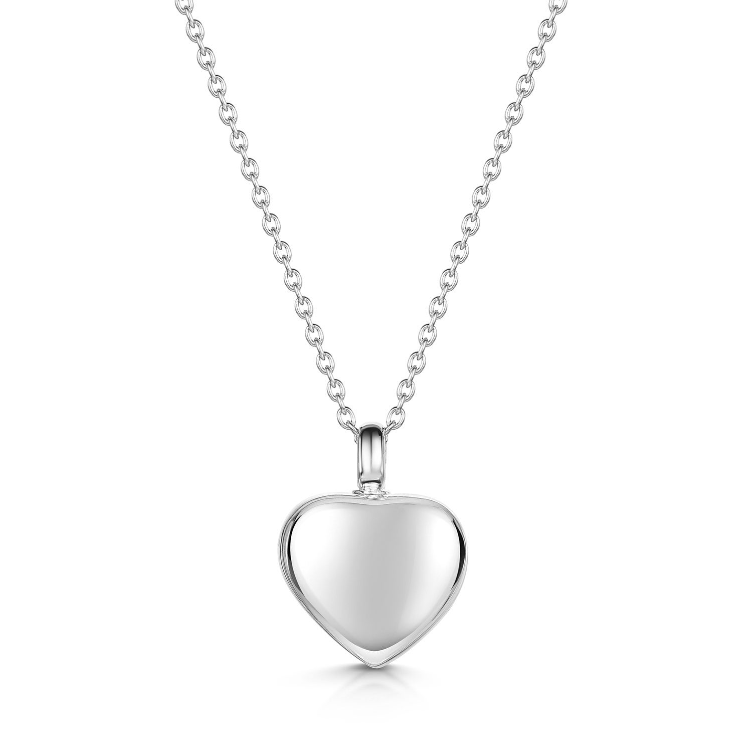 Heart Ashes Necklace - Sterling Silver Cremation Jewelry