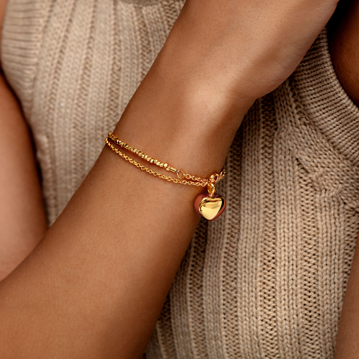 nugget heart urn bracelet