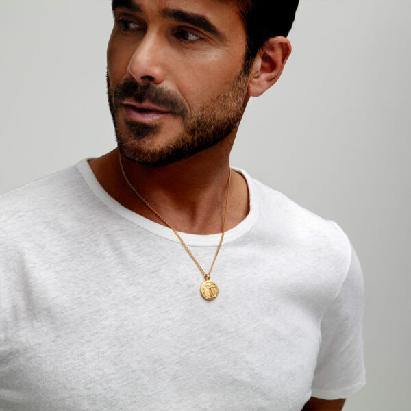 Vitruvian Man Personalised Necklace - 18K Gold Plated Steel