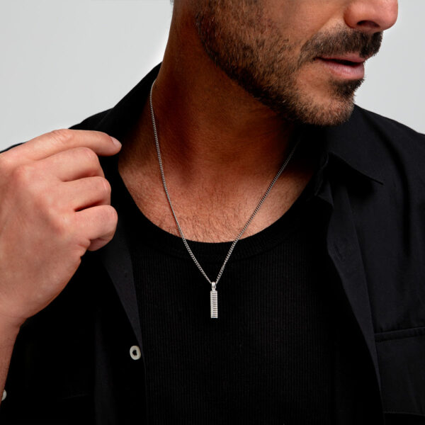 Ridged Totem Men's Necklace - Stainless Steel