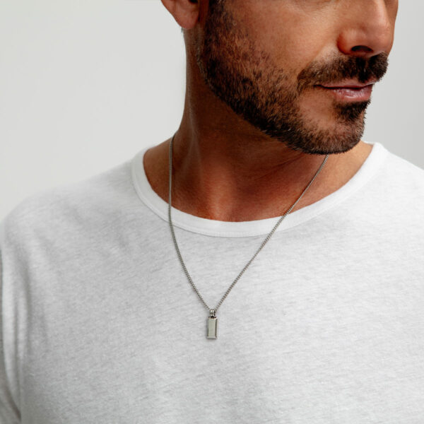 Small Ingot Men's Necklace - Stainless Steel