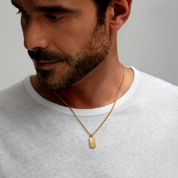 Pill Dog Tag Personalised Necklace - 18K Gold Plated Steel