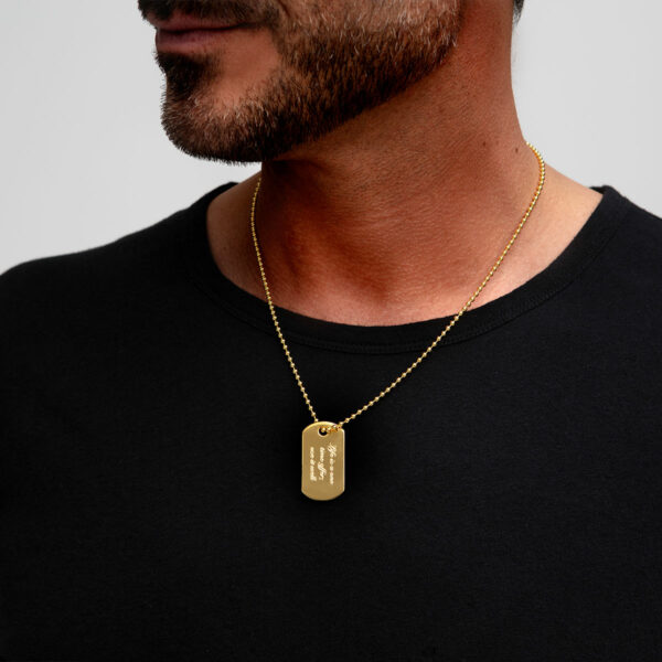 Army Dog Tag Necklace With Bead Chain - 18K Gold Plated Solid Silver