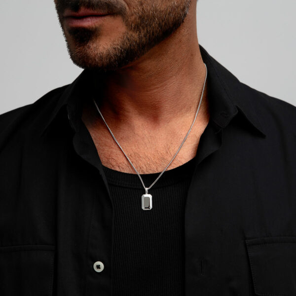 Ingot Tag Men's Necklace - 925 Solid Silver