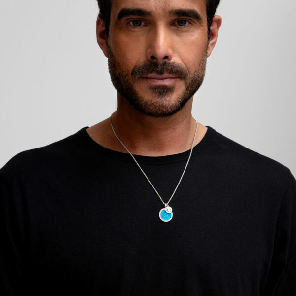 St Christopher Pendant With Compass Tag - 925 Solid Silver