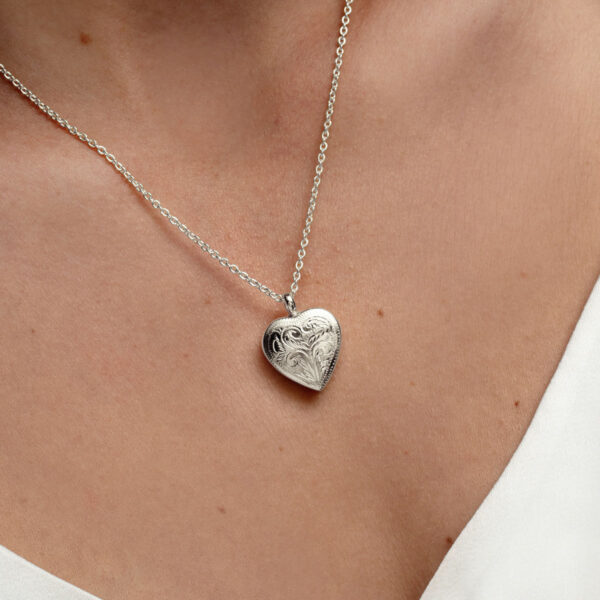 Scroll Heart Urn Ashes Necklace