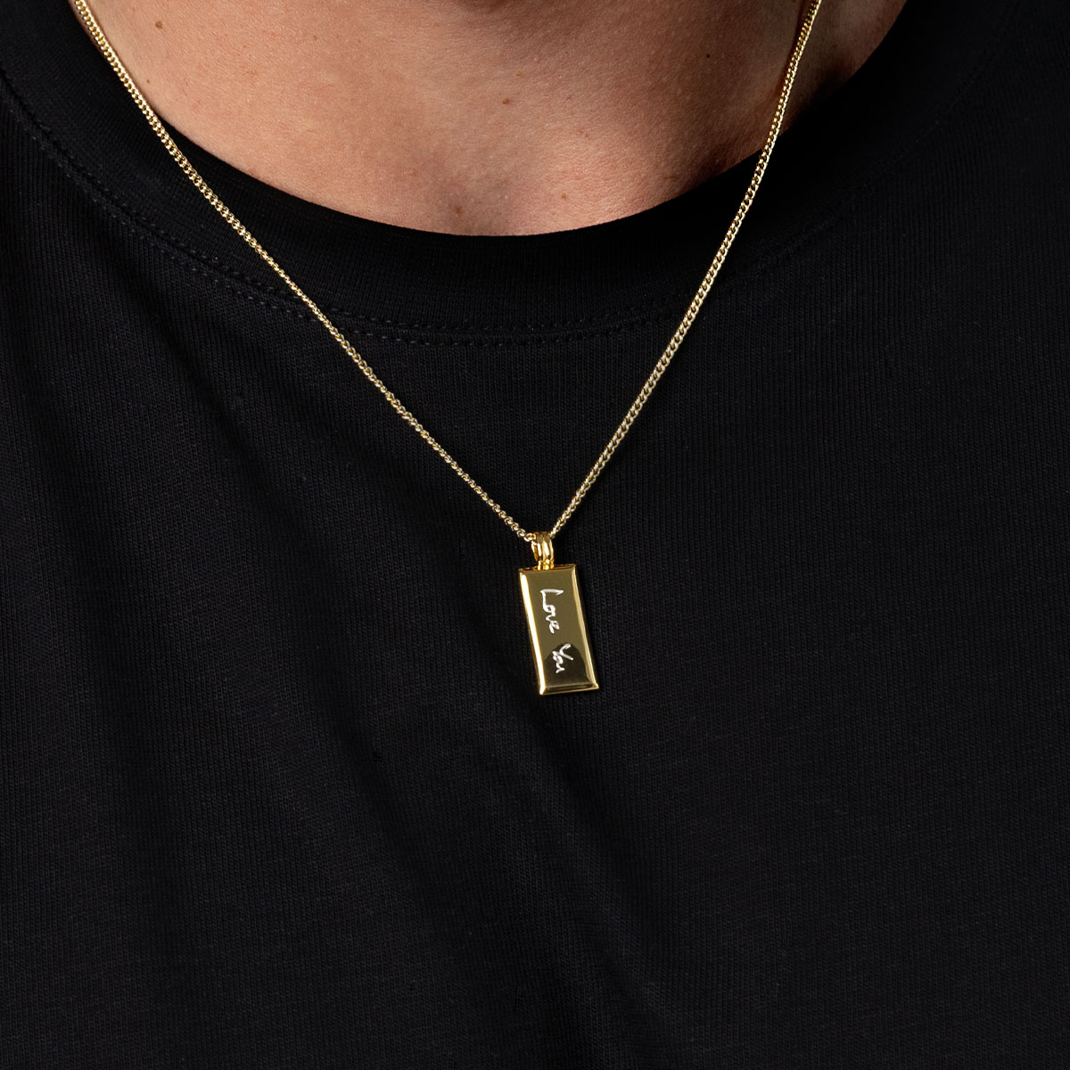 Tall Ingot Tag Men’s Necklace
