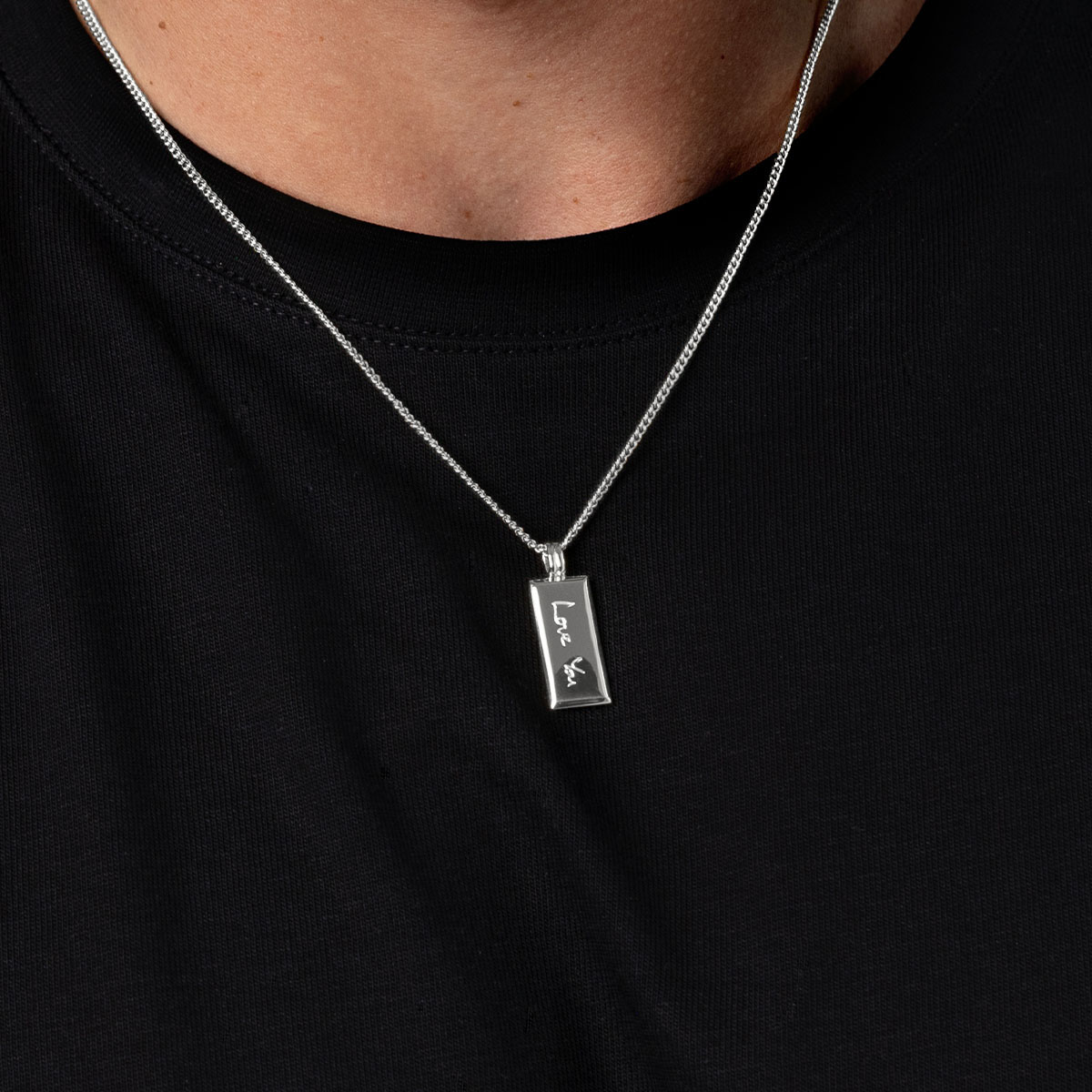 Tall Ingot Tag Men’s Necklace