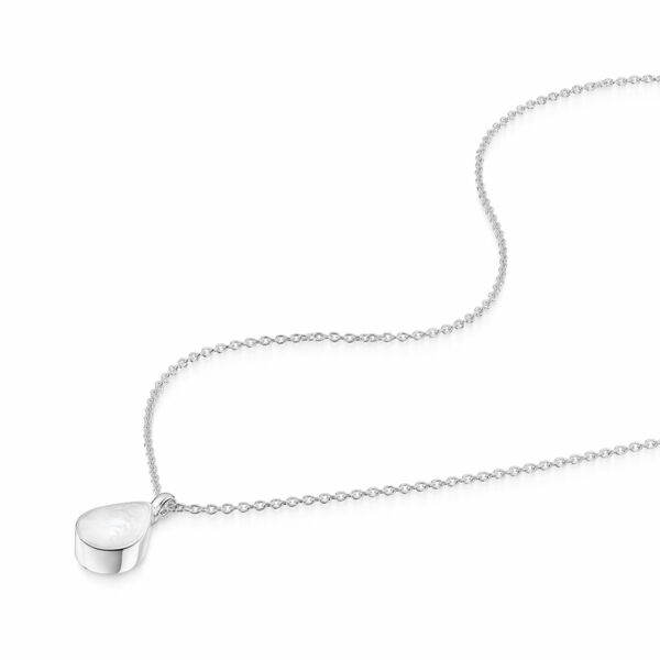 Teardrop-MOP-Ashes-Urn-Necklace-Flat-Silver