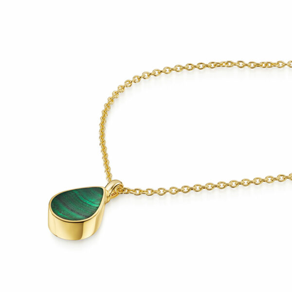 Teardrop-Malachite-Ashes-Urn-Necklace-Flat-Gold-DCPD-002080/YGP/MALACHITE