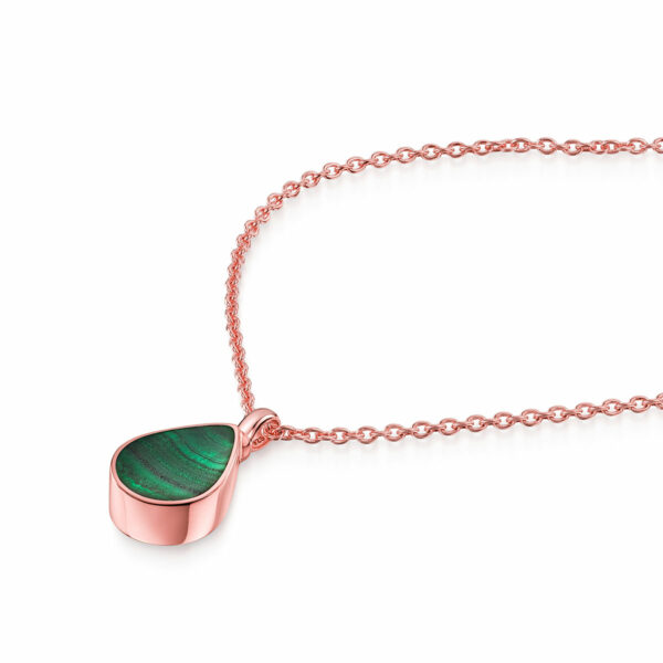 Teardrop-Malachite-Ashes-Urn-Necklace-Flat-Rose-Gold-DCPD-002080/RGP/MALACHITE