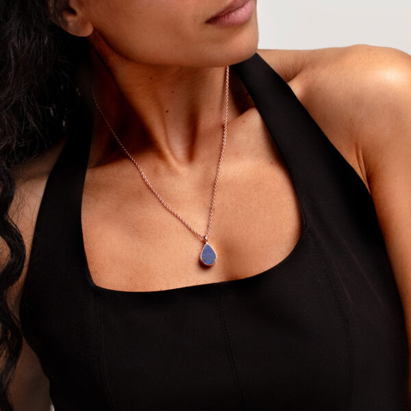 Lapis Teardrop Urn Ashes Necklace
