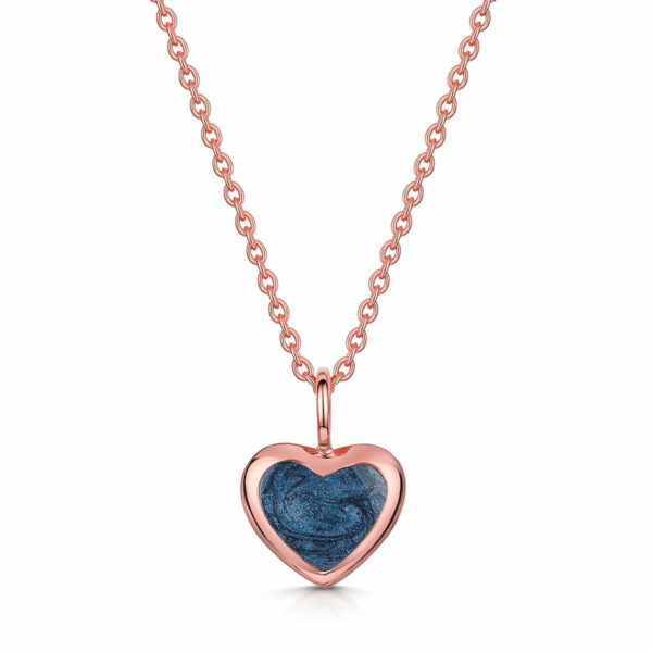 Rounded Heart Ashes Resin Pendant - Rose Gold