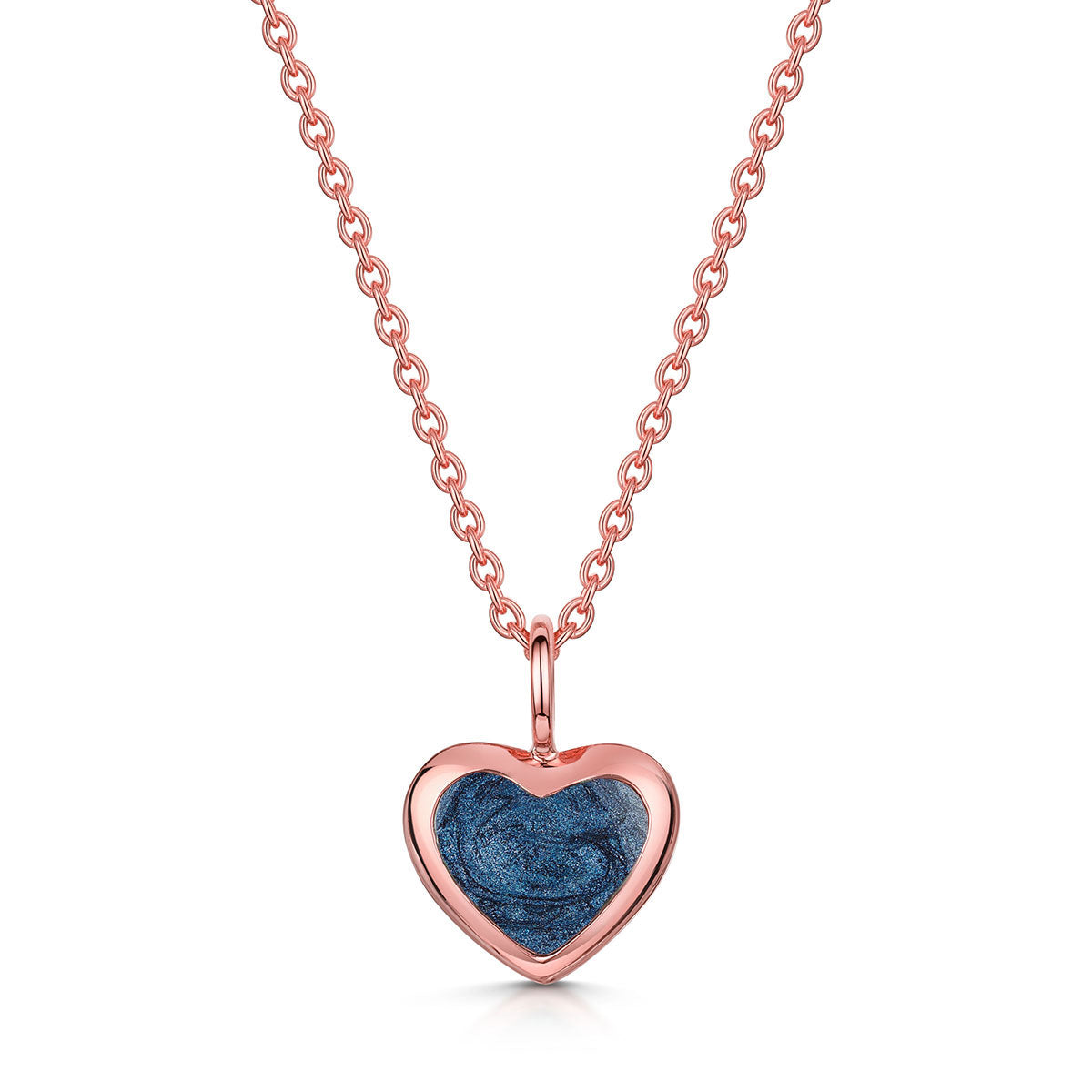Rounded Heart Ashes Resin Pendant - Rose Gold