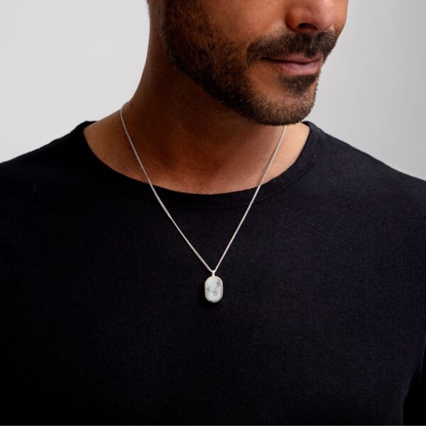 Men's Howlite Silver Locket