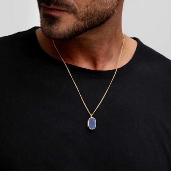 small lapis gold locket mens