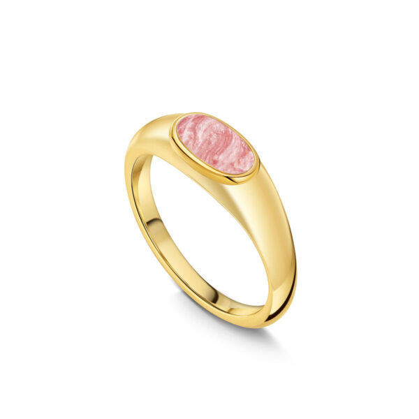 Small Oval Ashes Resin Ring - Gold