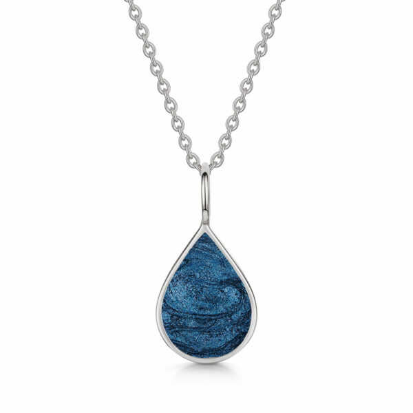 Teardrop Ashes Resin Pendant - Silver
