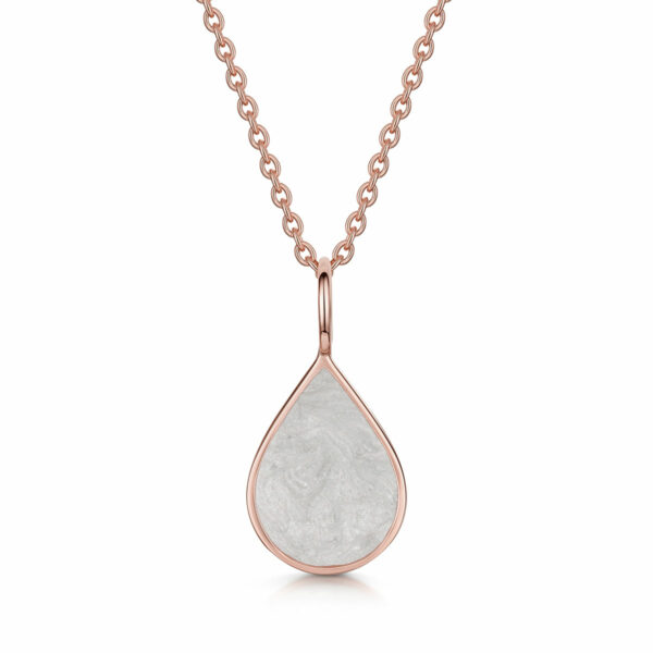Teardrop Ashes Resin Pendant - Rose Gold