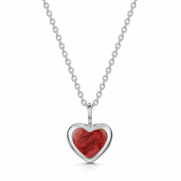 Rounded Heart Ashes Resin Pendant - Silver