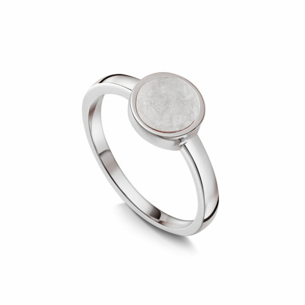 Circular Ashes Resin Ring - Silver