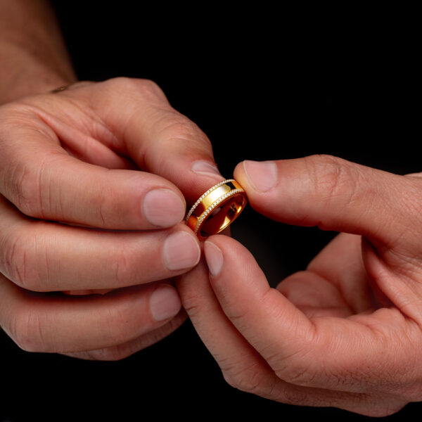 Double Crystal Band Personalised Ring