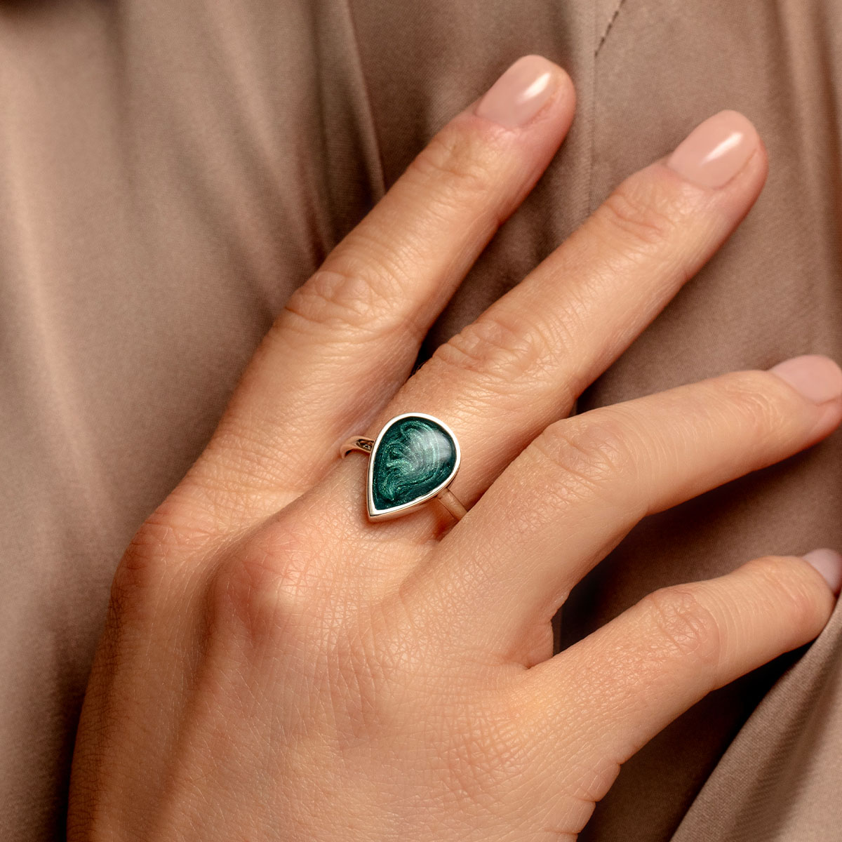 Teardrop Ashes Resin Ring