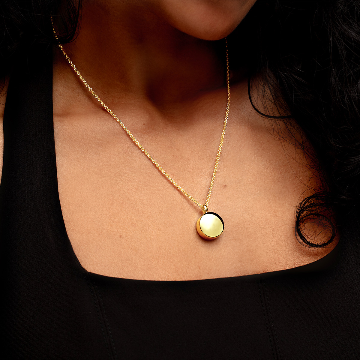 Small Round Ashes Urn Necklace