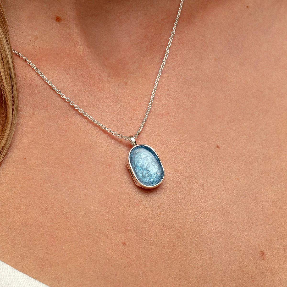 Small Dog Tag Ashes Resin Locket