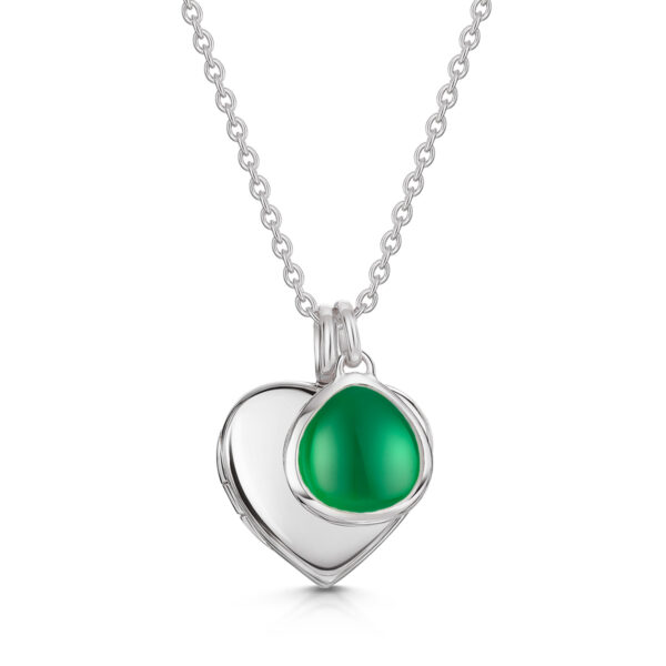Heart Birthstone Personalised Locket – Silver