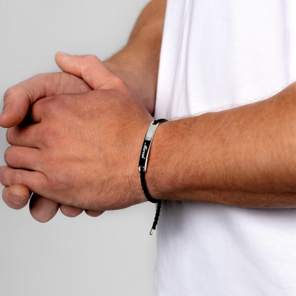 Name ID Plate Braided Bracelet