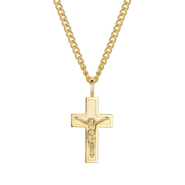 Men's Personalised Crucifix Necklace - 9K Gold