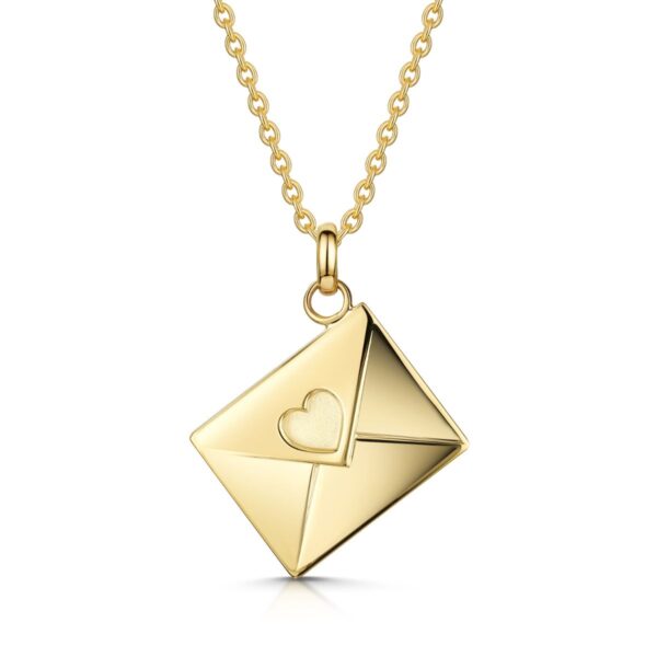 Envelope Love Heart Necklace - Gold