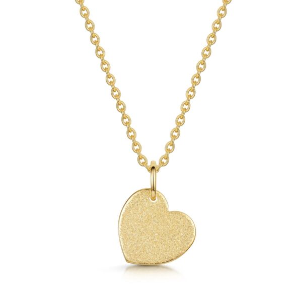 Glittered Gold Drop Heart Necklace