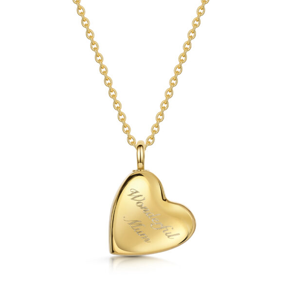 Drop Heart Urn Necklace - Gold