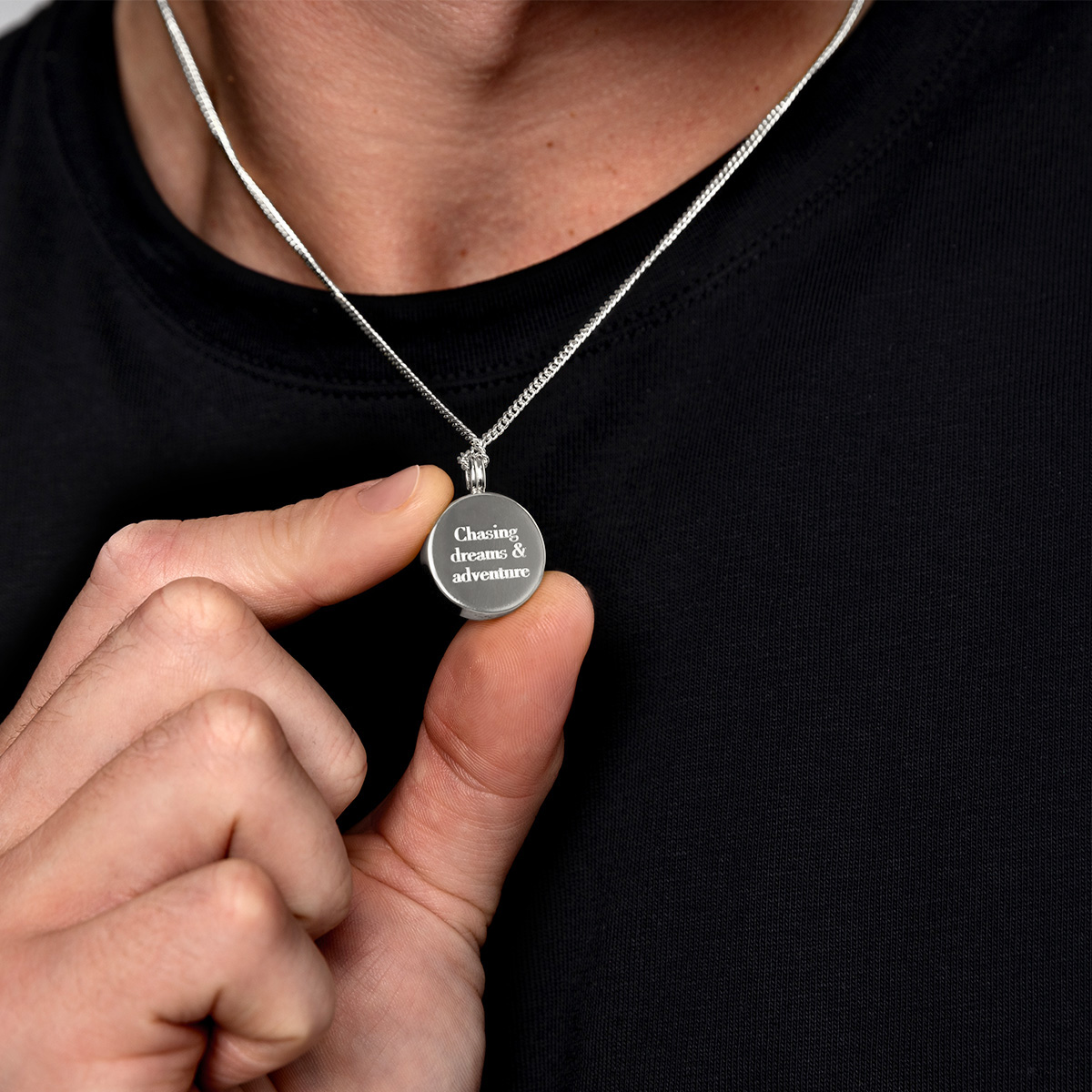 Men's St Christopher Urn Necklace - Silver