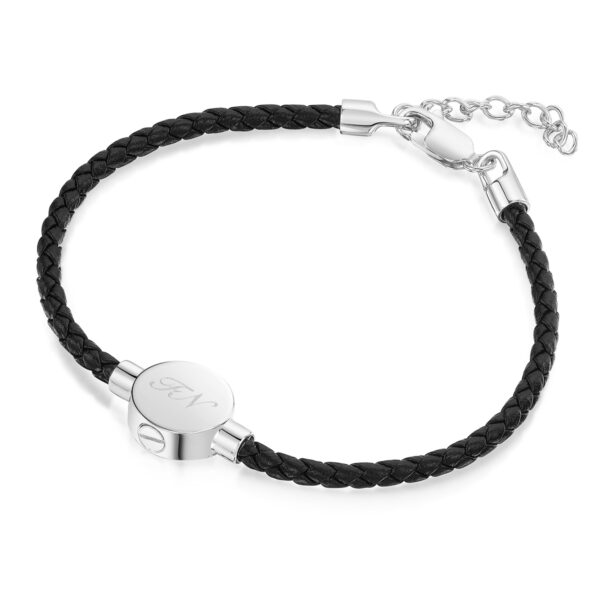SB10482A-YGP - Breaded Cord Urn Bracelet - silver