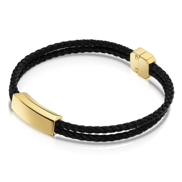 Braided Double Cord Bracelet With Ingot Urn - Gold