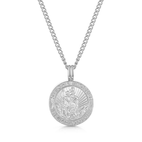 Men's St Christopher Urn Necklace - Silver