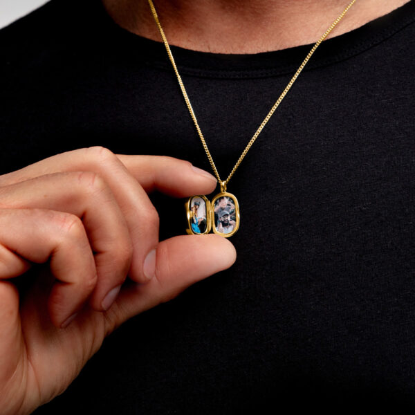 Men's Small Dog Tag Plain - Gold