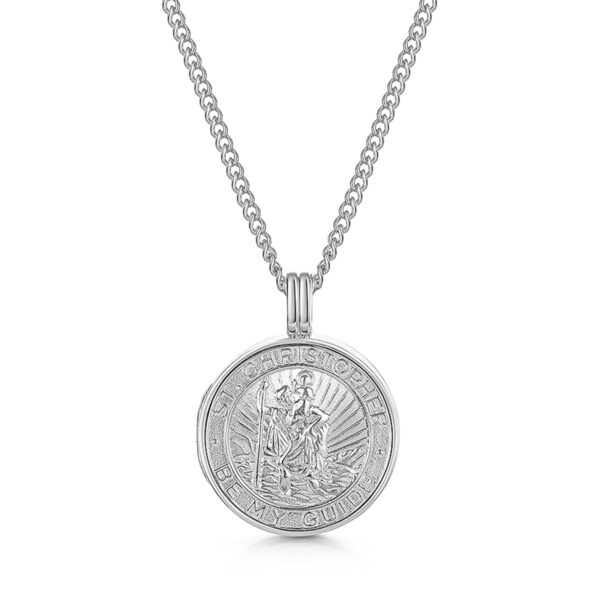 SP20324A-YGP - St Christopher Locket - silver