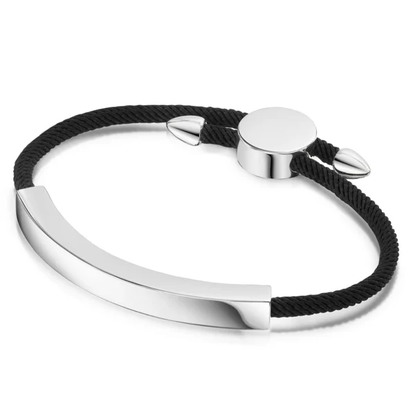 Atlas Bar Urn With Rope Bracelet  - Silver