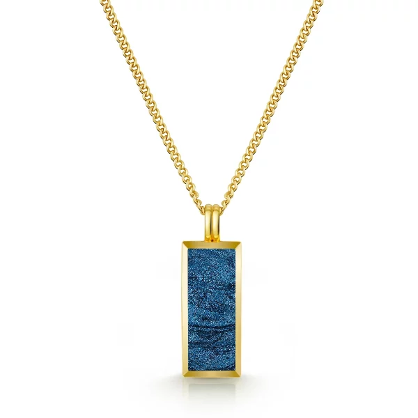 Men's Tall Ingot Ashes Resin Necklace - Gold